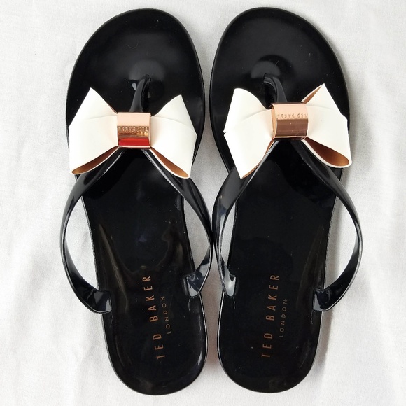 ted baker black flip flops